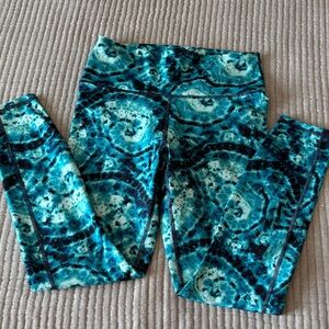 Fabletics Blue Tie-Dye Leggings